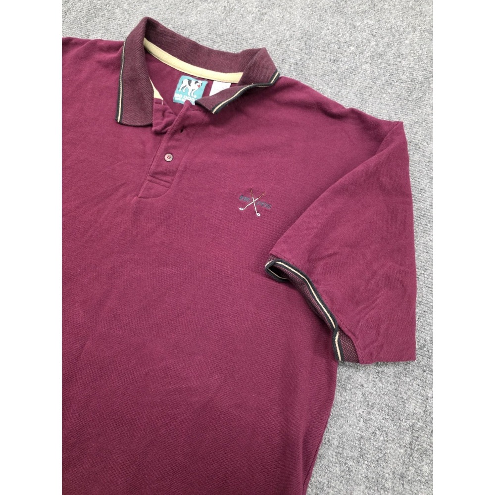 Vintage Big Dogs Golf Polo Shirt Burgundy  Men's Size XL